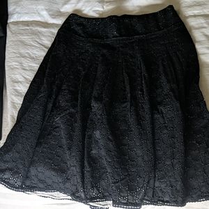Anne Taylor, black eyelet skirt, size 4